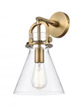  410-1W-BB-G411-8CL - Newton Cone - 1 Light - 8 inch - Brushed Brass - Sconce