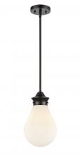  414-1S-BK-G4141-8 - Genesis - 1 Light - 8 inch - Matte Black - Cord hung - Mini Pendant