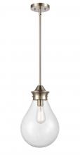  414-1S-SN-G4142-10-LED - Genesis - 1 Light - 10 inch - Satin Nickel - Cord hung - Mini Pendant