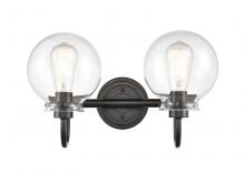  437-2W-BK-CL - Olivia - 2 Light - 17 inch - Matte Black - Bath Vanity Light