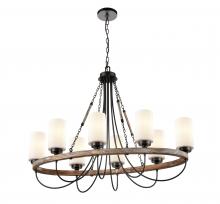 Innovations Lighting 442-8CR-BK-W-LED - Paladin - 8 Light - 39 inch - Matte Black - Chain Hung - Chandelier