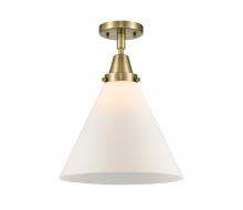  447-1C-AB-G41-L - Cone - 1 Light - 12 inch - Antique Brass - Flush Mount