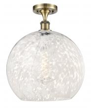 Innovations Lighting 516-1C-AB-G1216-14WM - White Mouchette - 1 Light - 14 inch - Antique Brass - Semi-Flush Mount