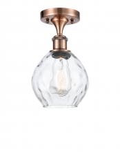  516-1C-AC-G362 - Waverly - 1 Light - 6 inch - Antique Copper - Semi-Flush Mount