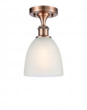  516-1C-AC-G381 - Castile - 1 Light - 6 inch - Antique Copper - Semi-Flush Mount