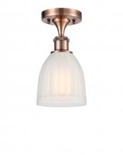  516-1C-AC-G441 - Brookfield - 1 Light - 6 inch - Antique Copper - Semi-Flush Mount