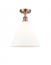  516-1C-AC-GBC-121 - Berkshire - 1 Light - 12 inch - Antique Copper - Semi-Flush Mount