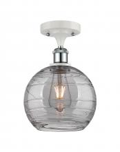 Innovations Lighting 516-1C-WPC-G1213-8SM - Athens Deco Swirl - 1 Light - 8 inch - White Polished Chrome - Semi-Flush Mount