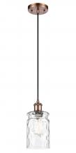  516-1P-AC-G352 - Candor - 1 Light - 5 inch - Antique Copper - Cord hung - Mini Pendant