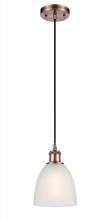  516-1P-AC-G381 - Castile - 1 Light - 6 inch - Antique Copper - Cord hung - Mini Pendant