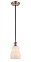  516-1P-AC-G391 - Ellery - 1 Light - 5 inch - Antique Copper - Cord hung - Mini Pendant