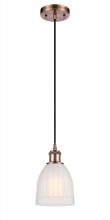  516-1P-AC-G441 - Brookfield - 1 Light - 6 inch - Antique Copper - Cord hung - Mini Pendant