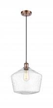 Innovations Lighting 516-1P-AC-G654-12-LED - Cindyrella - 1 Light - 12 inch - Antique Copper - Cord hung - Mini Pendant