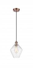 Innovations Lighting 516-1P-AC-G654-8-LED - Cindyrella - 1 Light - 8 inch - Antique Copper - Cord hung - Mini Pendant