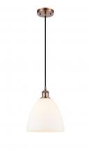  516-1P-AC-GBD-91 - Bristol - 1 Light - 9 inch - Antique Copper - Cord hung - Mini Pendant