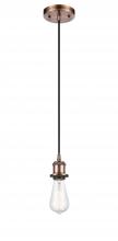 Innovations Lighting 516-1P-AC-LED - Bare Bulb - 1 Light - 5 inch - Antique Copper - Cord hung - Mini Pendant