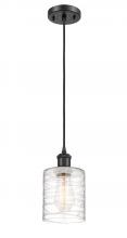 Innovations Lighting 516-1P-BK-G1113-LED - Cobbleskill - 1 Light - 5 inch - Matte Black - Cord hung - Mini Pendant