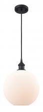  516-1P-BK-G121-10 - Athens - 1 Light - 10 inch - Matte Black - Cord hung - Mini Pendant