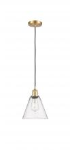 Innovations Lighting 516-1P-SG-GBC-84-LED - Berkshire - 1 Light - 8 inch - Satin Gold - Cord hung - Mini Pendant