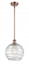  516-1S-AC-G1213-10 - Athens Deco Swirl - 1 Light - 10 inch - Antique Copper - Mini Pendant