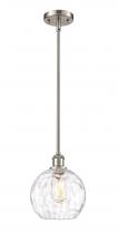 Innovations Lighting 516-1S-SN-G1215-8-LED - Athens Water Glass - 1 Light - 8 inch - Brushed Satin Nickel - Mini Pendant