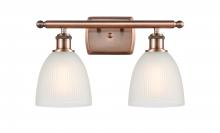  516-2W-AC-G381 - Castile - 2 Light - 16 inch - Antique Copper - Bath Vanity Light