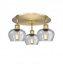  516-3C-BB-G92 - Fenton - 3 Light - 18 inch - Brushed Brass - Flush Mount