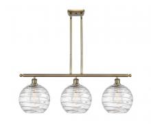  516-3I-AB-G1213-10 - Athens Deco Swirl - 3 Light - 37 inch - Antique Brass - Cord hung - Island Light