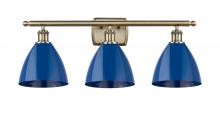 Innovations Lighting 516-3W-AB-MBD-75-BL - Plymouth - 3 Light - 28 inch - Antique Brass - Bath Vanity Light