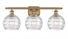  516-3W-BB-G1213-8 - Athens Deco Swirl - 3 Light - 28 inch - Brushed Brass - Bath Vanity Light