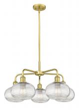  516-5CR-SG-G555-8CL - Ithaca - 5 Light - 26 inch - Satin Gold - Chandelier