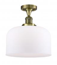  517-1CH-AB-G71-L - Bell - 1 Light - 12 inch - Antique Brass - Semi-Flush Mount