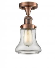  517-1CH-AC-G192 - Bellmont - 1 Light - 6 inch - Antique Copper - Semi-Flush Mount