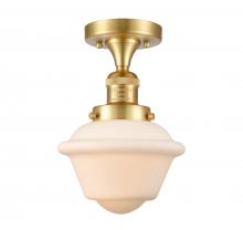  517-1CH-SG-G531 - Oxford - 1 Light - 8 inch - Satin Gold - Semi-Flush Mount