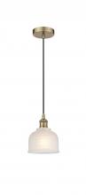  616-1P-AB-G411 - Dayton - 1 Light - 6 inch - Antique Brass - Cord hung - Mini Pendant