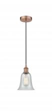 Innovations Lighting 616-1P-AC-G2812-LED - Hanover - 1 Light - 6 inch - Antique Copper - Cord hung - Mini Pendant