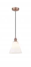  616-1P-AC-GBC-81 - Berkshire - 1 Light - 8 inch - Antique Copper - Cord hung - Mini Pendant