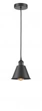 Innovations Lighting 616-1P-BK-M8-LED - Smithfield - 1 Light - 7 inch - Matte Black - Cord hung - Mini Pendant