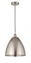 Innovations Lighting 616-1P-SN-MBD-12-SN-LED - Bristol - 1 Light - 12 inch - Brushed Satin Nickel - Cord hung - Mini Pendant