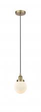  616-1PH-AB-G201-6 - Beacon - 1 Light - 6 inch - Antique Brass - Cord hung - Mini Pendant