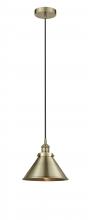  616-1PH-AB-M10-AB - Edison - 1 Light - 10 inch - Antique Brass - Mini Pendant