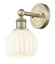  616-1W-AB-G1217-6WV - White Venetian - 1 Light - 6 inch - Antique Brass - Sconce