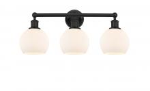  616-3W-BK-G121-6 - Athens - 3 Light - 24 inch - Matte Black - Bath Vanity Light