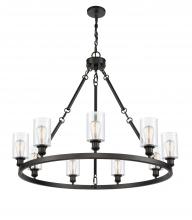 Innovations Lighting 840-BK-G802-LED - Clymer - 9 Light - 40 inch - Matte Black - Chain Hung - Chandelier