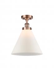  916-1C-AC-G41-L - Cone - 1 Light - 12 inch - Antique Copper - Semi-Flush Mount