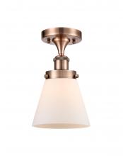  916-1C-AC-G61 - Cone - 1 Light - 6 inch - Antique Copper - Semi-Flush Mount