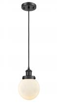  916-1P-BK-G201-6 - Beacon - 1 Light - 6 inch - Matte Black - Cord hung - Mini Pendant