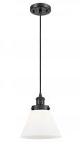  916-1P-BK-G41 - Cone - 1 Light - 8 inch - Matte Black - Cord hung - Mini Pendant