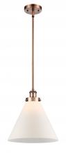  916-1S-AC-G41-L - Cone - 1 Light - 12 inch - Antique Copper - Mini Pendant