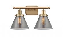 Innovations Lighting 916-2W-BB-G43 - Cone - 2 Light - 18 inch - Brushed Brass - Bath Vanity Light